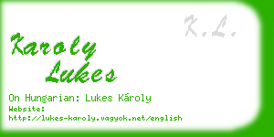 karoly lukes business card